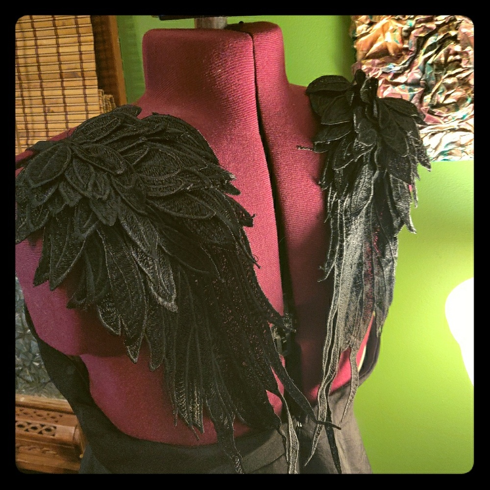 Black dress with angel wings